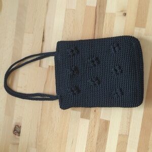 The Sak Black Mini Crochet Handbag